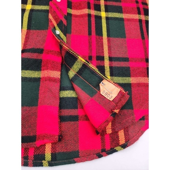 KP Vintage Plaid Flannel Lightweight Western Pearl Snap Acrylic Men's Size … - Picture 7 of 12
